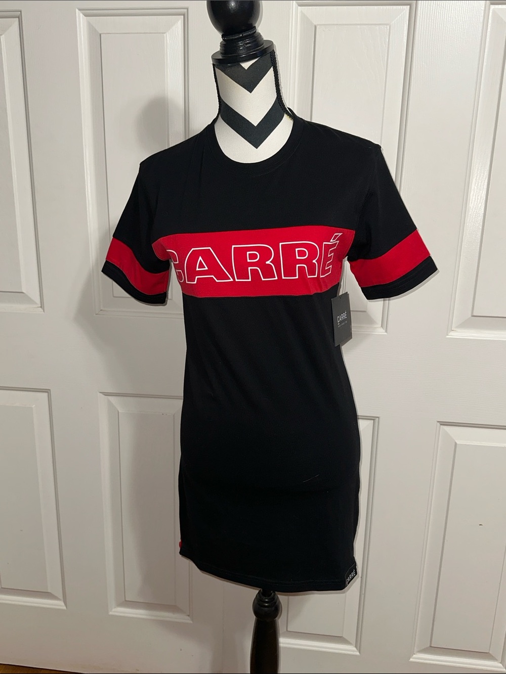 Carre Paris Black & Red Logo T-Shirt Dress